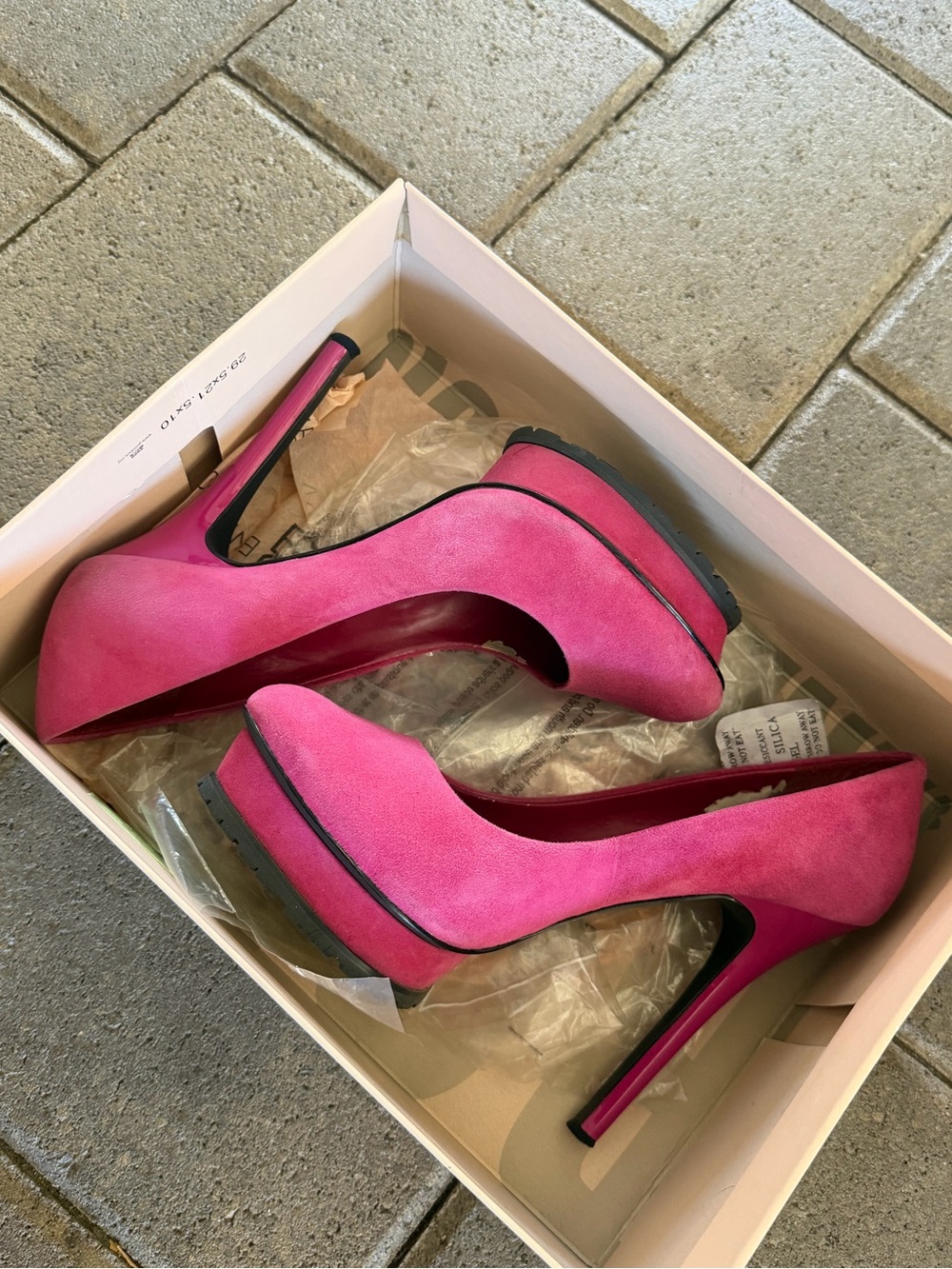 Pink Suede Platform High Heels